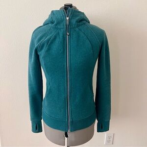 Lululemon Scuba Hoodie Light‎ Cotton Fleece Heathered Desert Teal Size 4